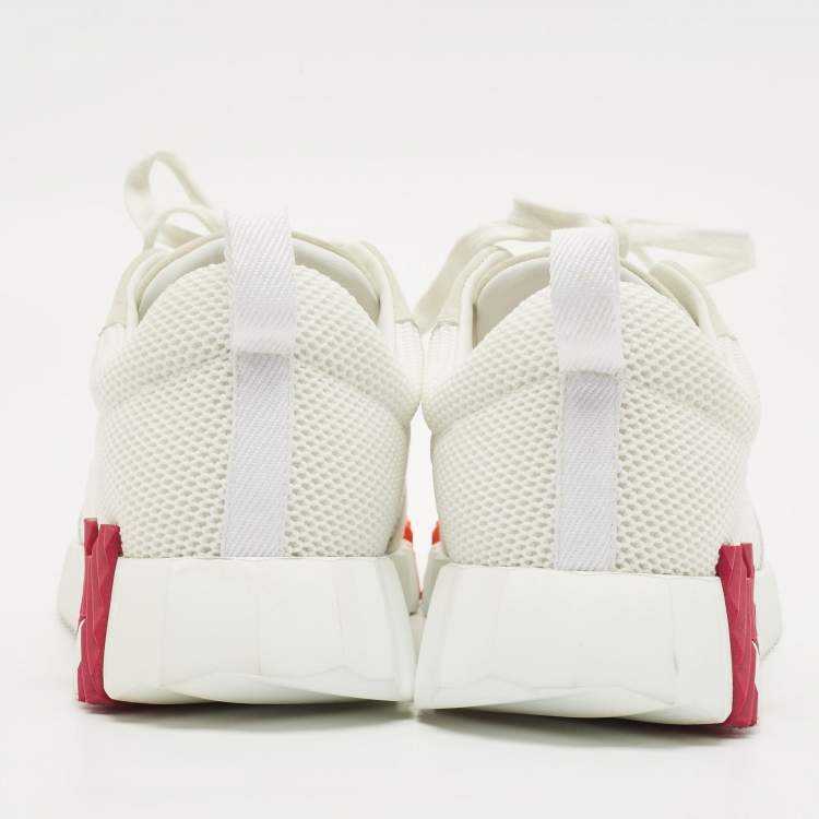 مملوكة مسبقًا Hermes Bouncing Size 40.5 White/Light Grey Knit Fabric and Suede Sneakers