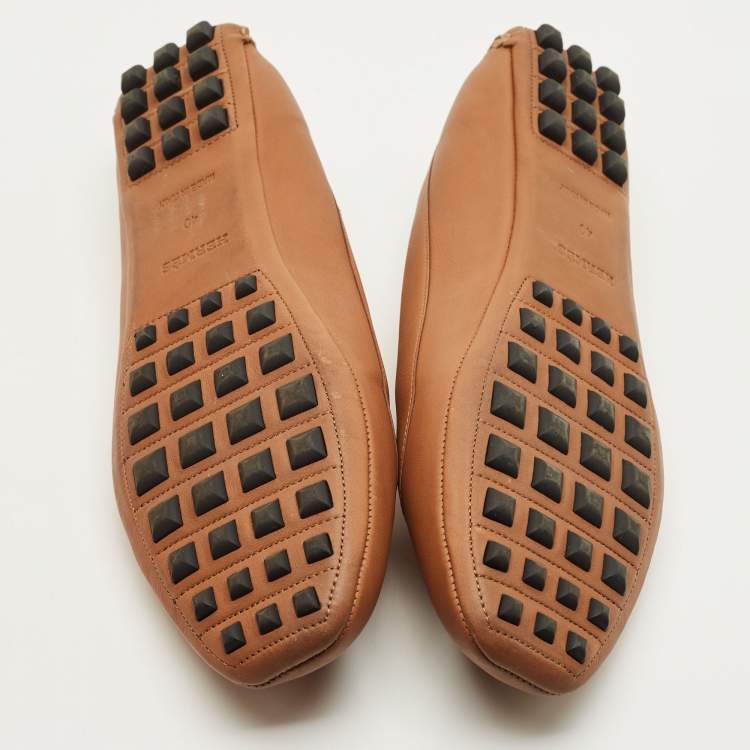 مملوكة مسبقًا Hermes Brown Leather Liberty Ballet Flats Size 40