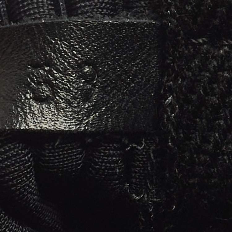 Pre Owned Hermes Vandale Size 39 Black Neoprene and Suede Ankle Length Boots