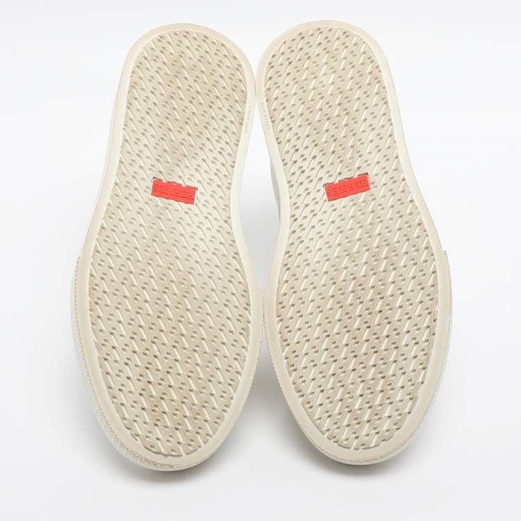 Pre Owned Hermes Day Size 36.5 White Leather Low Top Sneakers