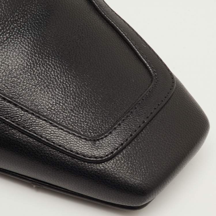 مملوكة مسبقًا Hermes Groupie Size 36 Black Leather Flat Mules