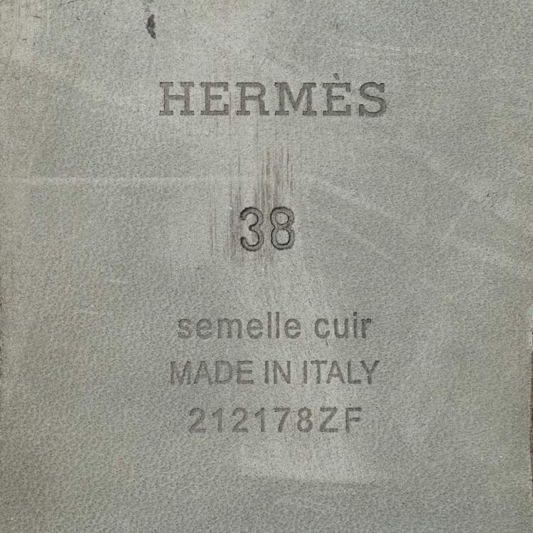 مملوكة مسبقًا Hermes Oran Size 38 Brown Shearling Flat Slides