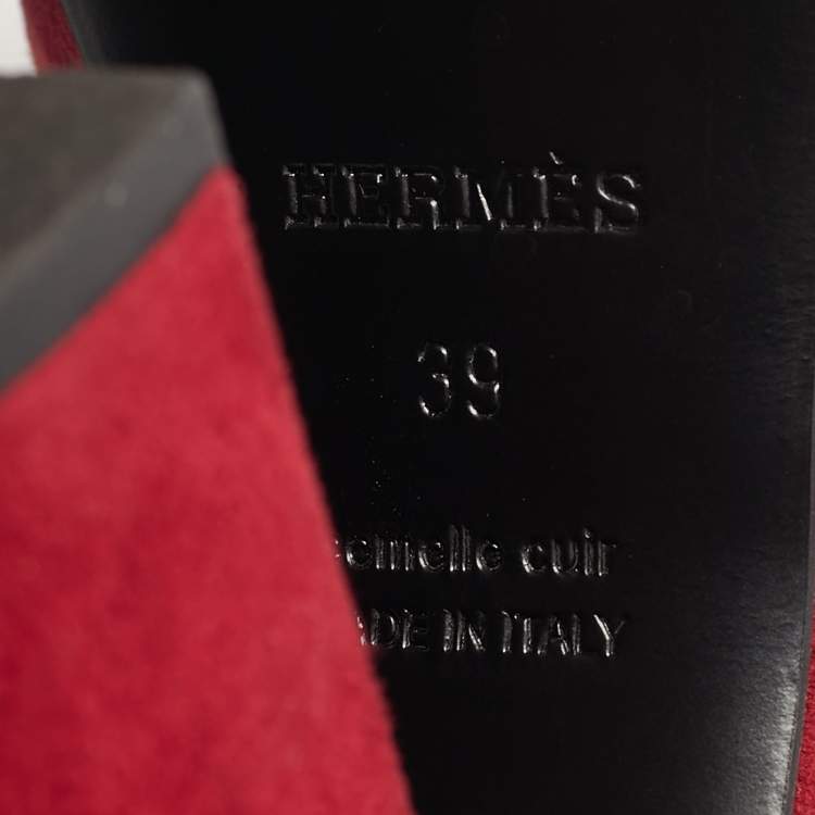 Pre Owned Hermes Kelly Size 39 Multicolor Suede Platform Sandals