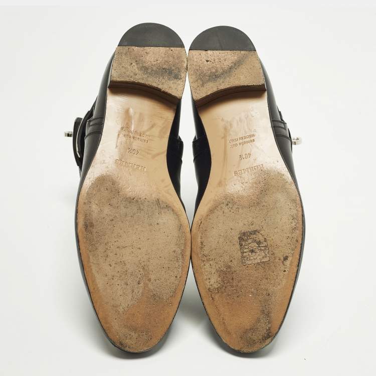 Pre Owned Hermès Neo Size 40.5 Black Leather Ankle Length Boots