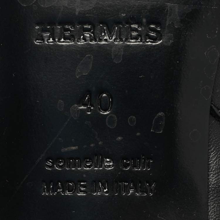 Pre Owned Hermes Sommet Size 40 Black Leather Ankle Length Boots