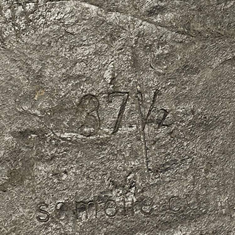 Pre Owned Hermes Oran Size 37.5 Black Leather Flat Slide