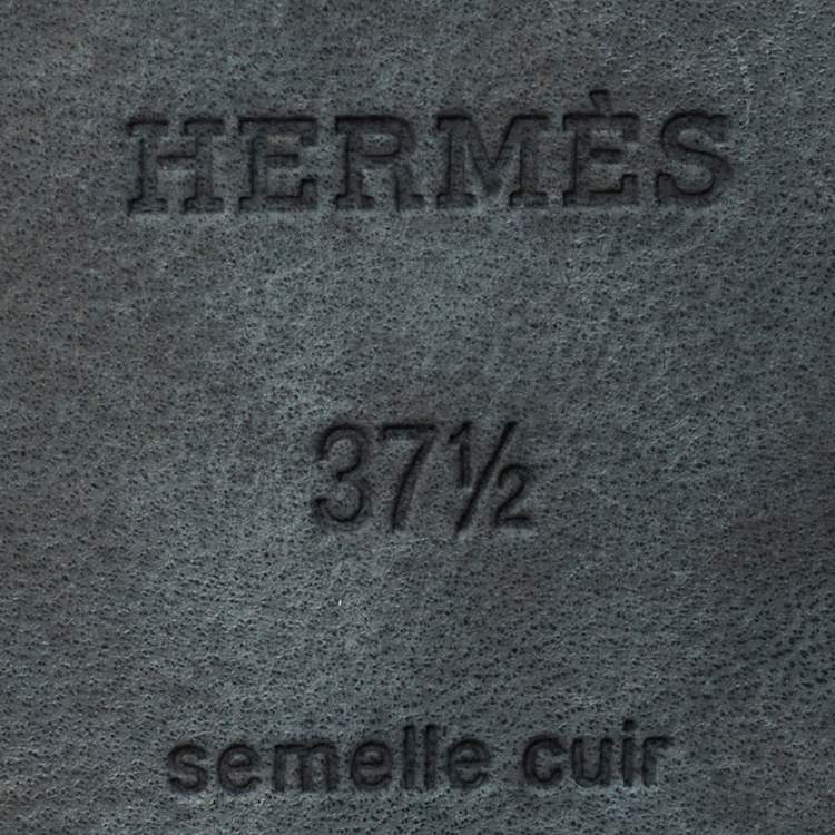 مملوكة مسبقًا Hermes Ivresse 65 Size 37.5 Black Leather Ankle Strap Sandals