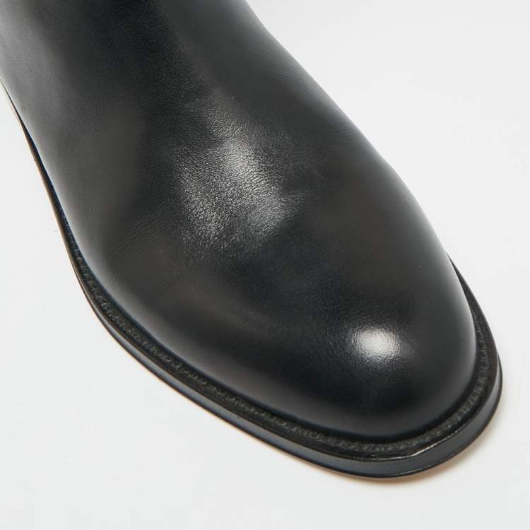 Pre Owned Hermès H Jumping Size 37 Black Leather Knee Length Boots