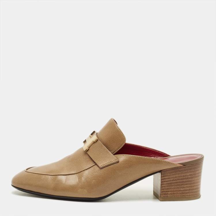 مملوكة مسبقًا Hermès Oz Size 39 Brown Leather Mules