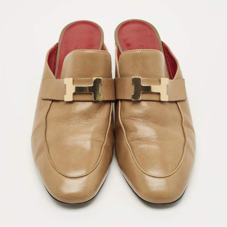 مملوكة مسبقًا Hermès Oz Size 39 Brown Leather Mules