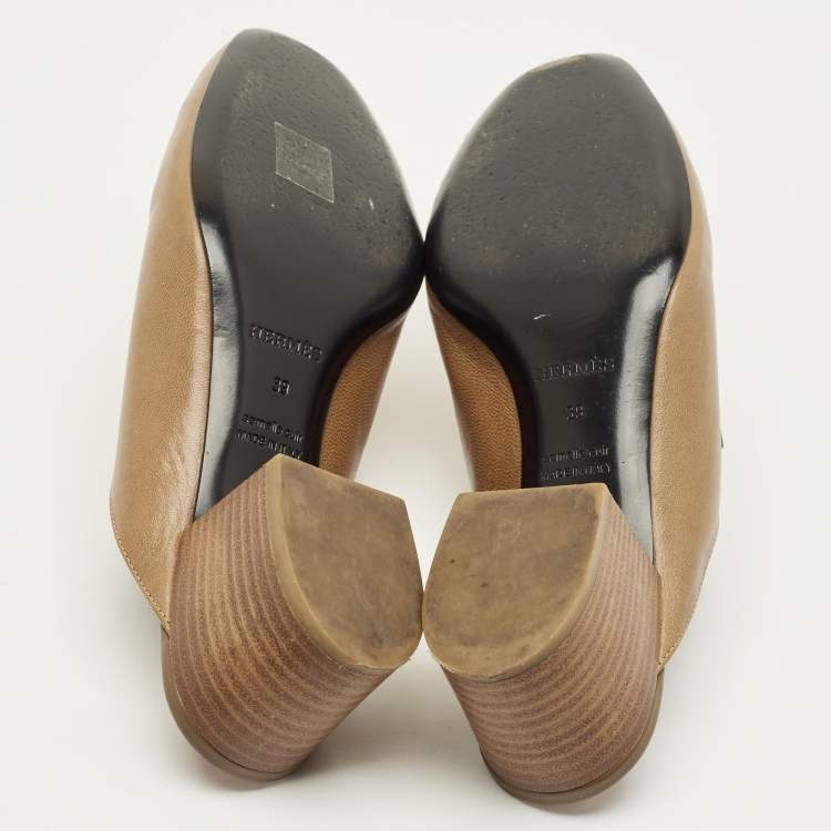 مملوكة مسبقًا Hermès Oz Size 39 Brown Leather Mules