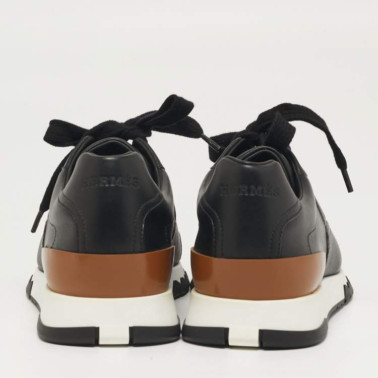 Pre Owned Hermès Trail Size 38 Black Leather Low Top Sneakers