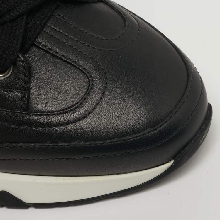 Pre Owned Hermès Trail Size 38 Black Leather Low Top Sneakers