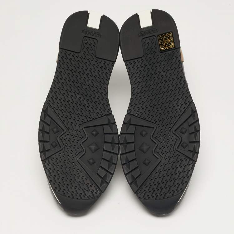 Pre Owned Hermès Trail Size 38 Black Leather Low Top Sneakers