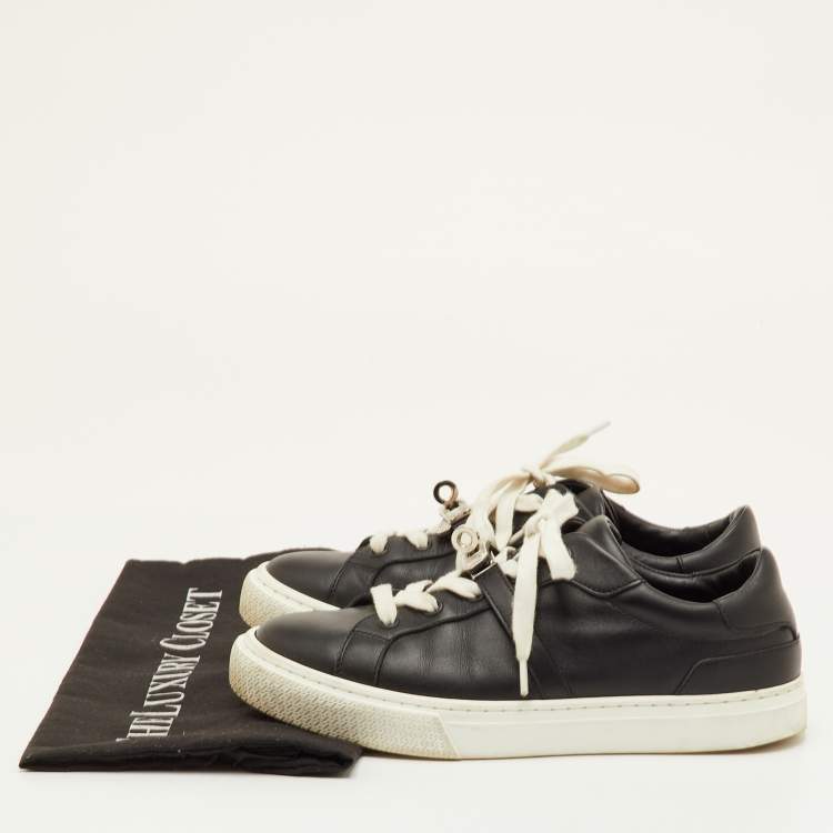 Pre Owned Hermes Day Size 36 Black Leather Low Top Sneakers
