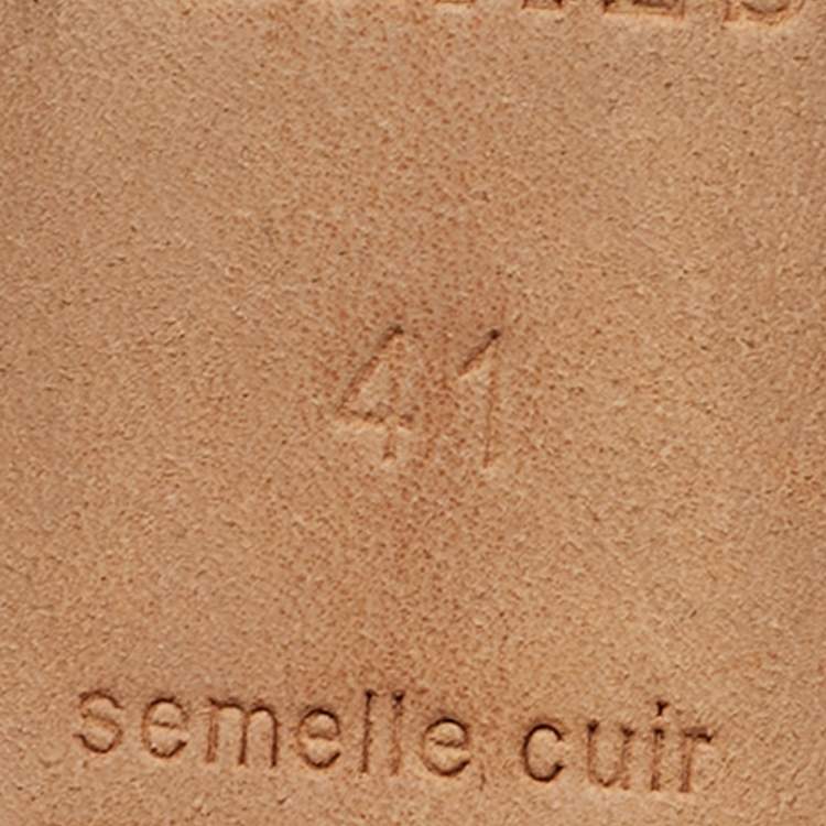 Pre Owned Hermes Oran Size 41 Burgundy Leather Block Heel Slide Sandals