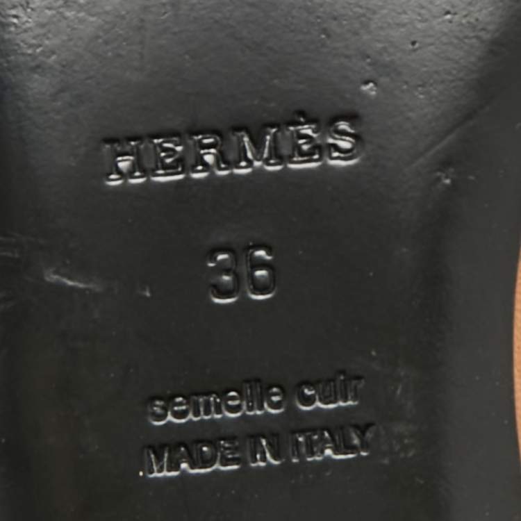 Pre Owned Hermes Oz Size 36 Brown Fur and Leather Mules