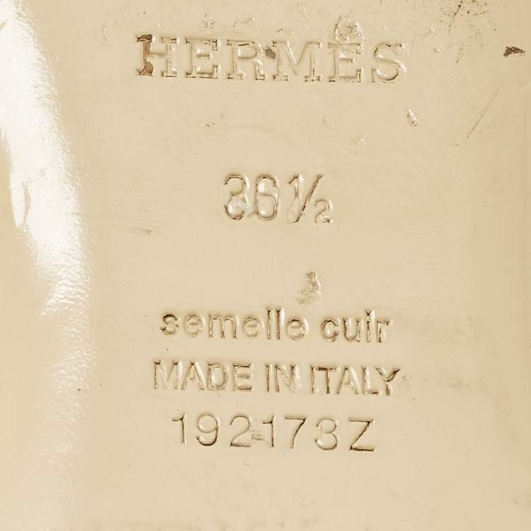 Pre Owned Hermes Oz Size 36.5 Red Leather Flat Mules