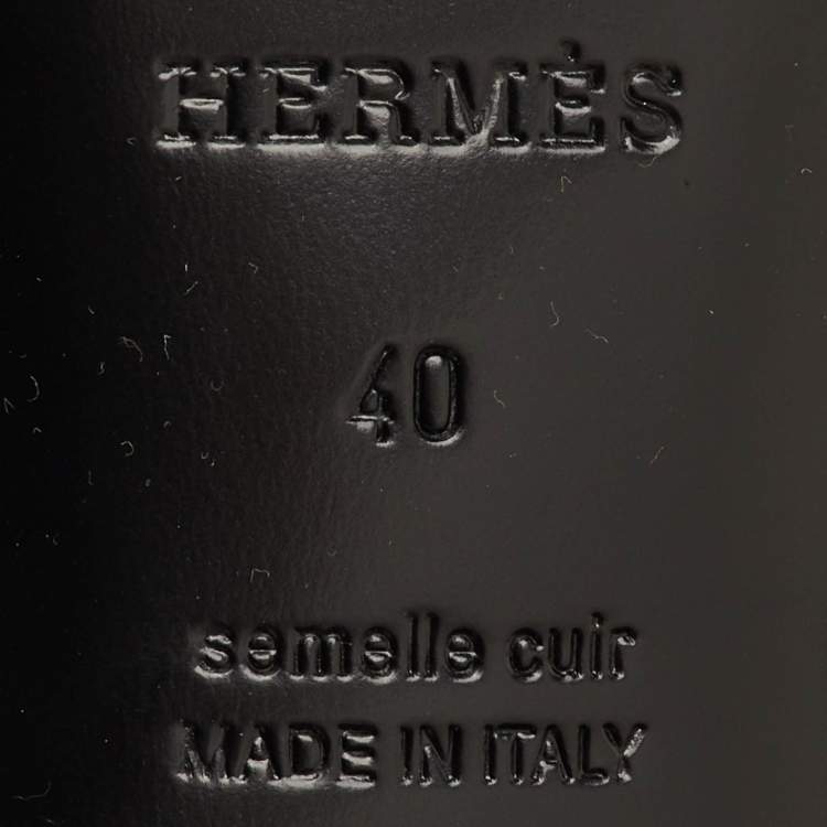 Pre Owned Hermes Lover Size 40 Black Leather Pointed Toe Slingback Pumps