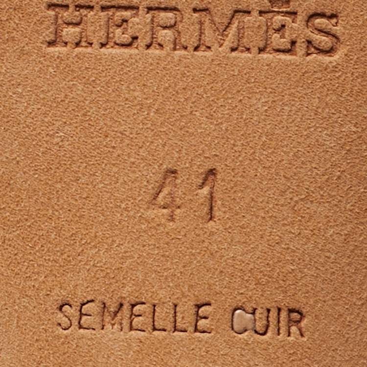 Pre Owned Hermès Oasis Size 41 Purple Leather Slide Sandals