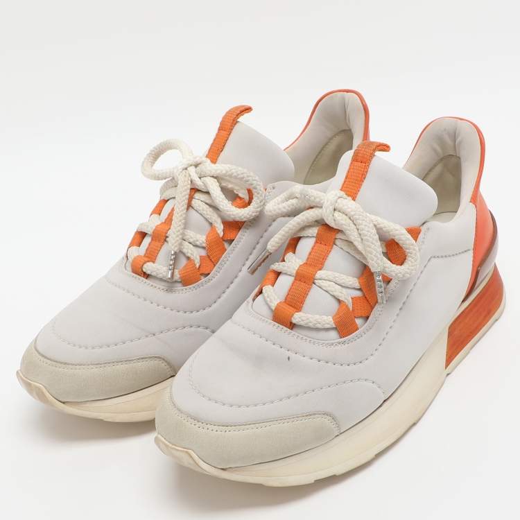 Pre Owned Hermes Miles Size 36.5 Multicolor Leather and Neoprene Low Top Sneakers