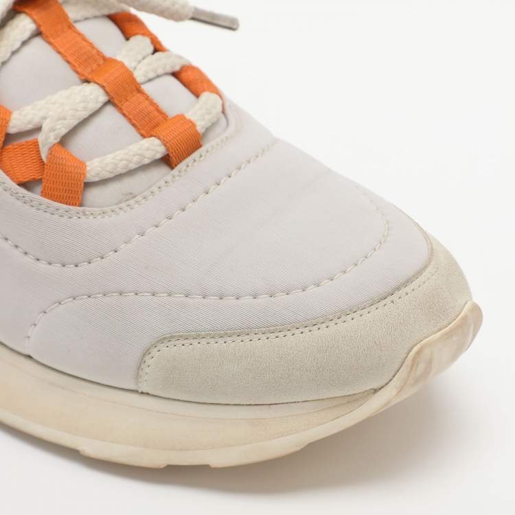 Pre Owned Hermes Miles Size 36.5 Multicolor Leather and Neoprene Low Top Sneakers