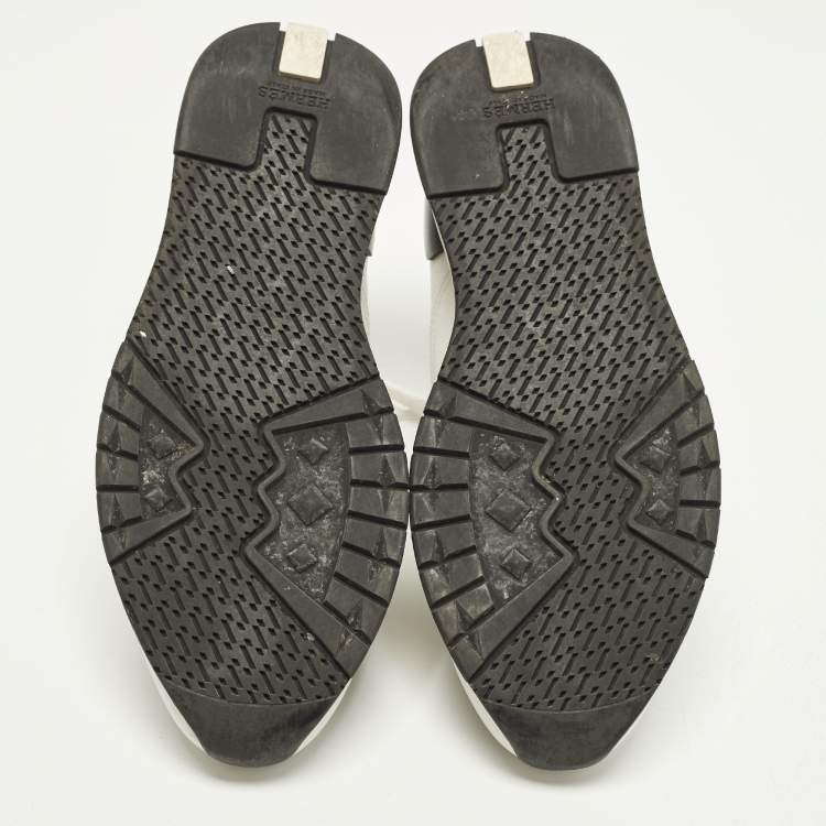 Pre Owned Hermes Trail Size 39 White Leather Lace Up Sneakers