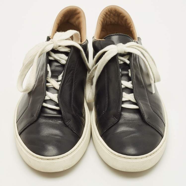 مملوكة مسبقًا Hermes Day Size 40 Black Leather Lace Up Sneakers