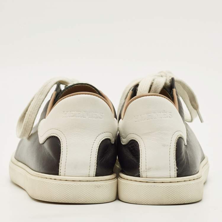 مملوكة مسبقًا Hermes Day Size 40 Black Leather Lace Up Sneakers