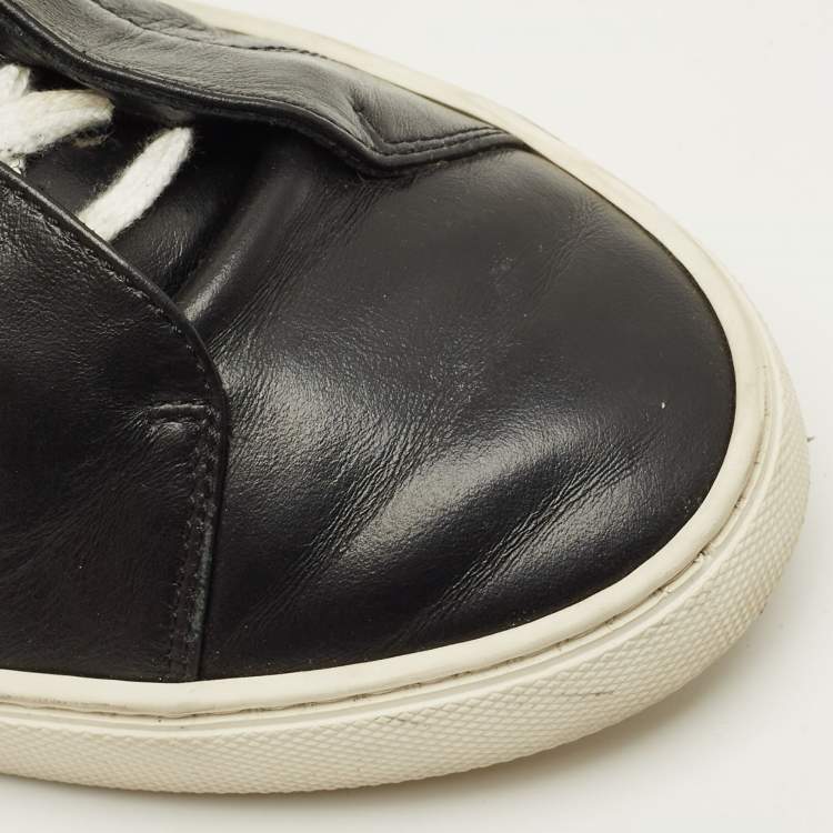 مملوكة مسبقًا Hermes Day Size 40 Black Leather Lace Up Sneakers