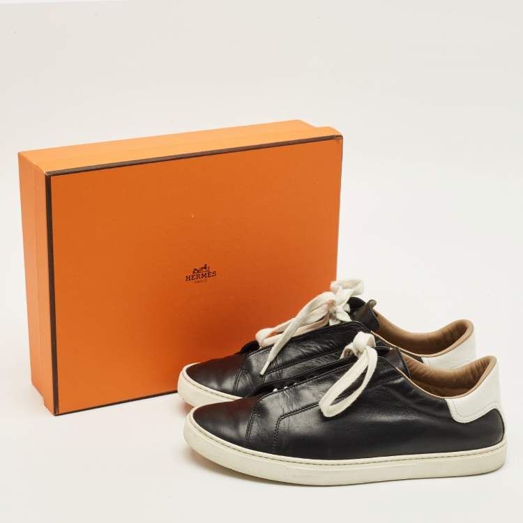 مملوكة مسبقًا Hermes Day Size 40 Black Leather Lace Up Sneakers
