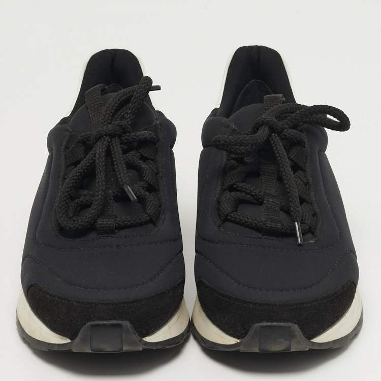 Pre Owned Hermes Miles Size 37 Tricolor Leather and Neoprene Low Top Sneakers