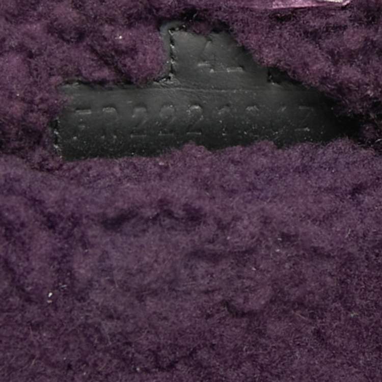 Pre Owned Hermes Chypre Size 42 Purple Shearling Fur Flat Slide