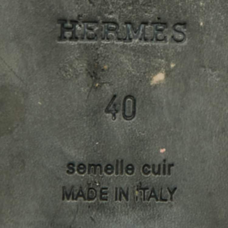 Pre Owned Hermes Oran Size 40 Burgundy Texture Suede Flat Slide