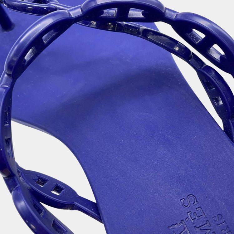 Pre Owned Hermes Island Sandals Violetiris Rubber Size 37