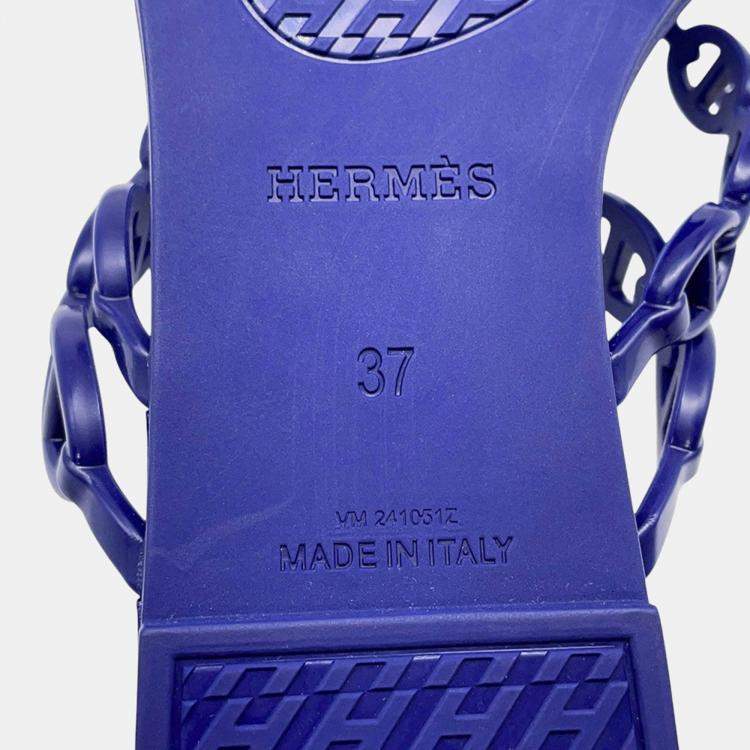 Pre Owned Hermes Island Sandals Violetiris Rubber Size 37
