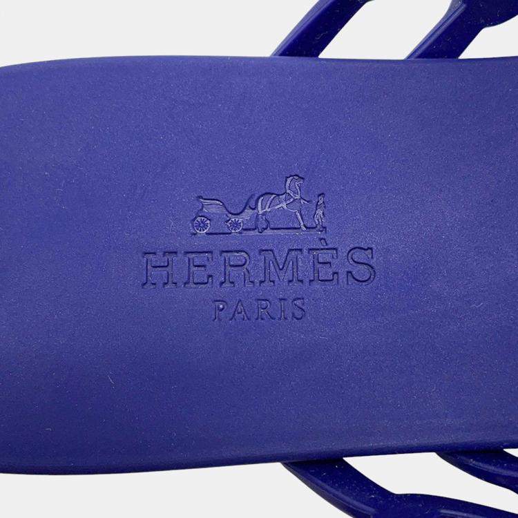 Pre Owned Hermes Island Sandals Violetiris Rubber Size 37