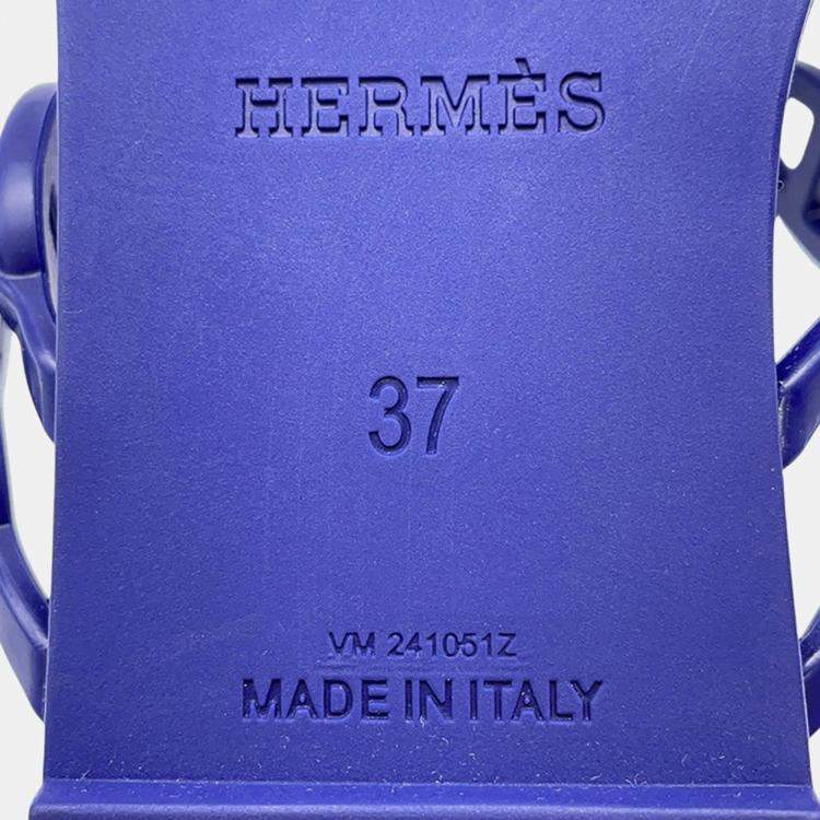 Pre Owned Hermes Island Sandals Violetiris Rubber Size 37