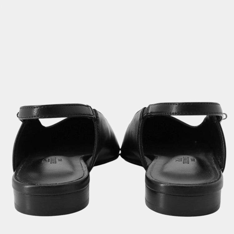 Pre Owned Hermes Pumps Lovely Blackh252121Z Leather Size 37