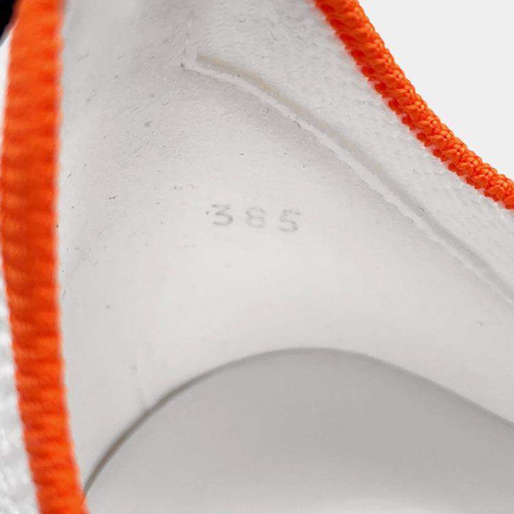 Pre Owned Hermes Sneakers Lift Multicolor / White Knit Calf Leather Size 38.5