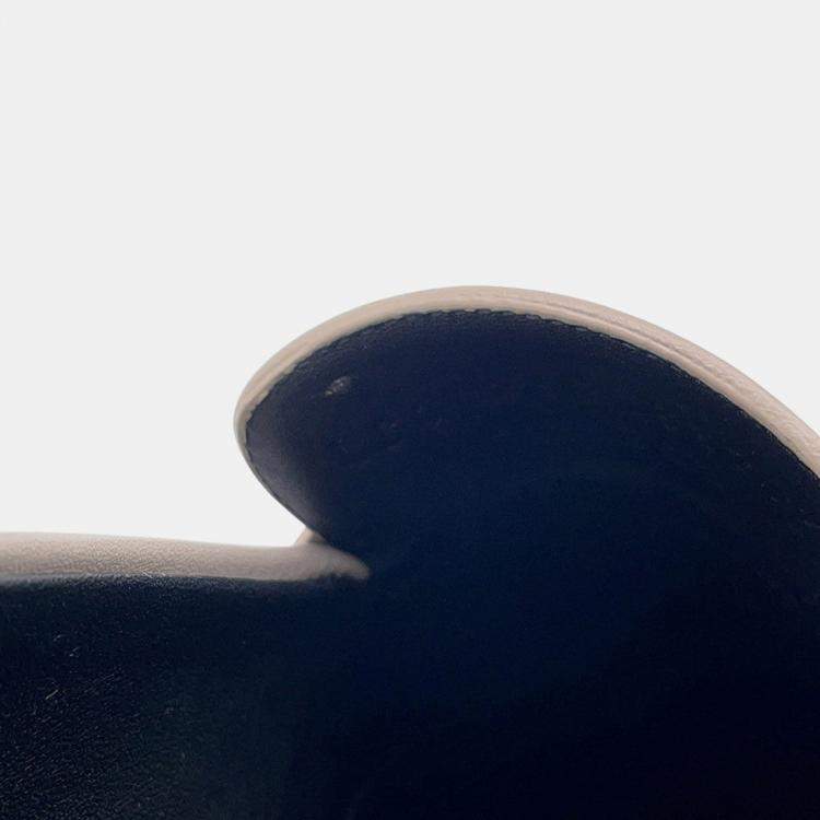 Pre Owned Hermes Clement Mocassins Beige Galet Calf Leather Size 38 1/2