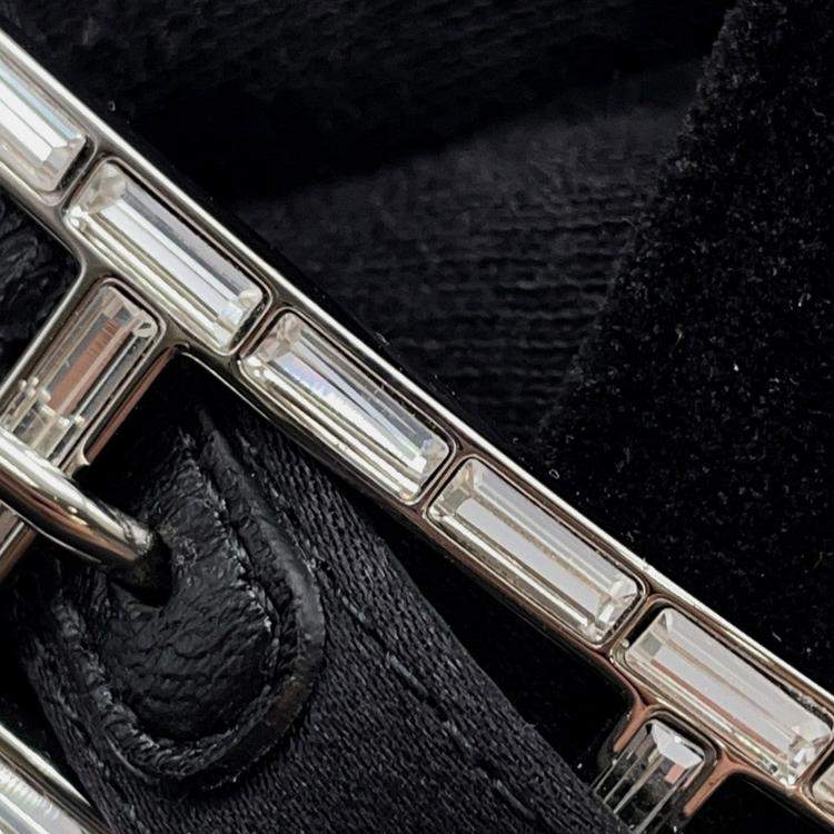 Pre Owned Hermes Ballet Shoes "Jane" Black Velvet Fabric Satin Size 37H