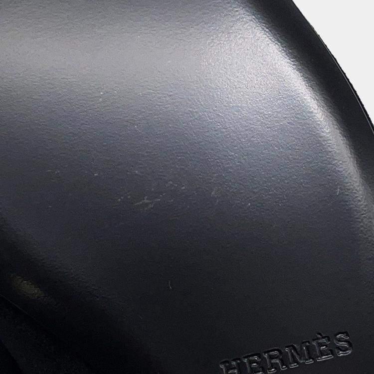 Pre Owned Hermes Ballet Shoes "Jane" Black Velvet Fabric Satin Size 37H