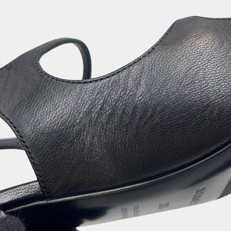 Pre Owned Hermes Pumps Jackie 50 Black Leather Size 36H