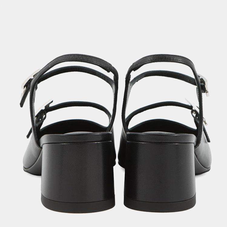 Pre Owned Hermes Pumps Jackie 50 Black Leather Size 36H