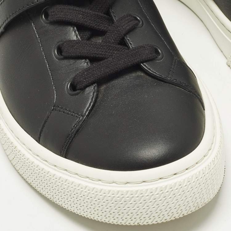Pre Owned Hermes Day Size 38 Black Leather Low Top Sneakers