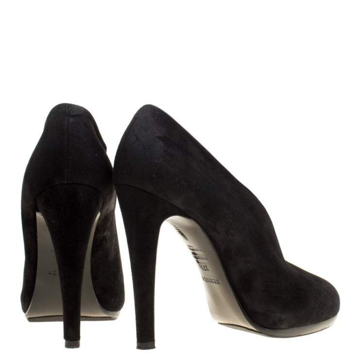 Pre Owned Hermes Black Suede Florida Pumps Size 37.5