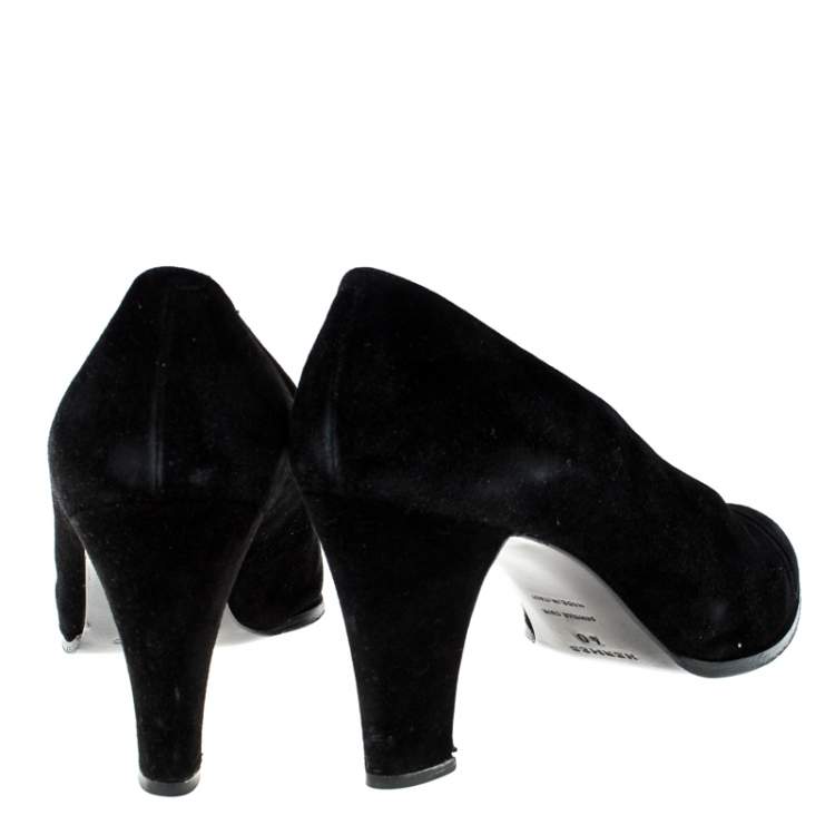 Pre Owned Hermes Black Suede Vintage Platform Pumps Size 40