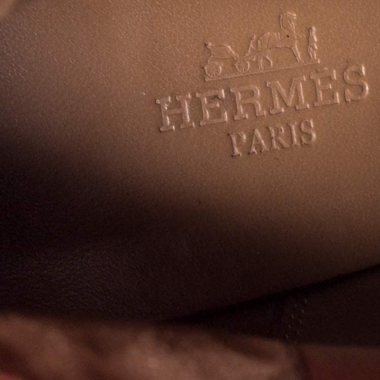 مملوكة مسبقًا Hermes Brown/Black Leather Cross Strap Pointed Toe Ankle Boots Size 40