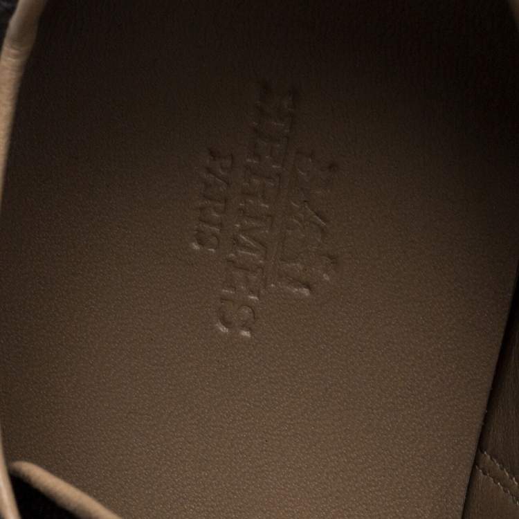 Pre Owned Hermes Black Patent Leather Quick Sneakers Size 37.5 